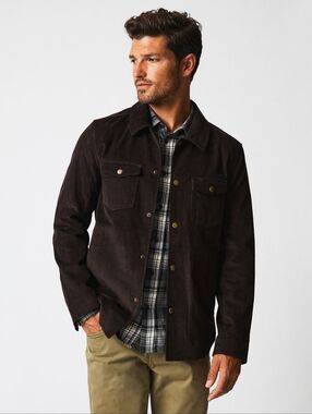 Billy Reid Mo Dark Brown Corduroy Shirt Jacket